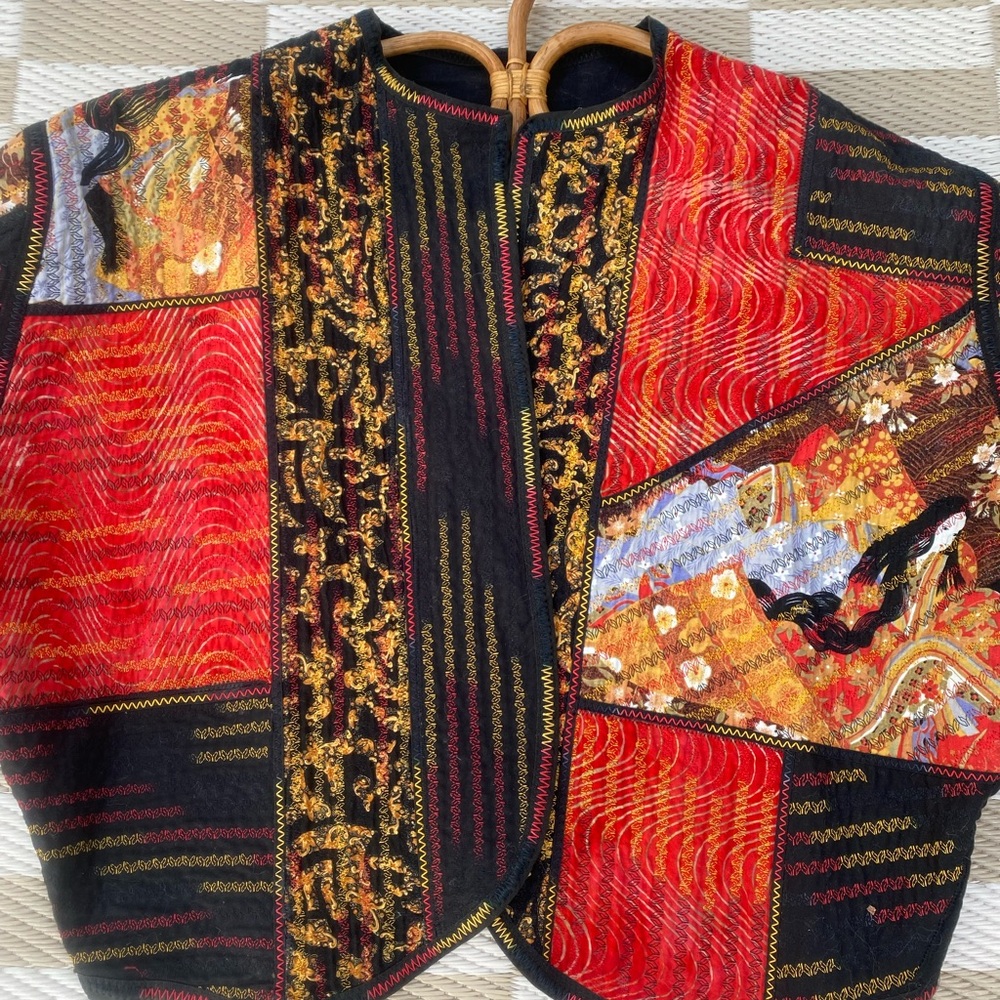 Handmade Patchwork Kimono Boho Jacket Size Small - Picture 3 of 8